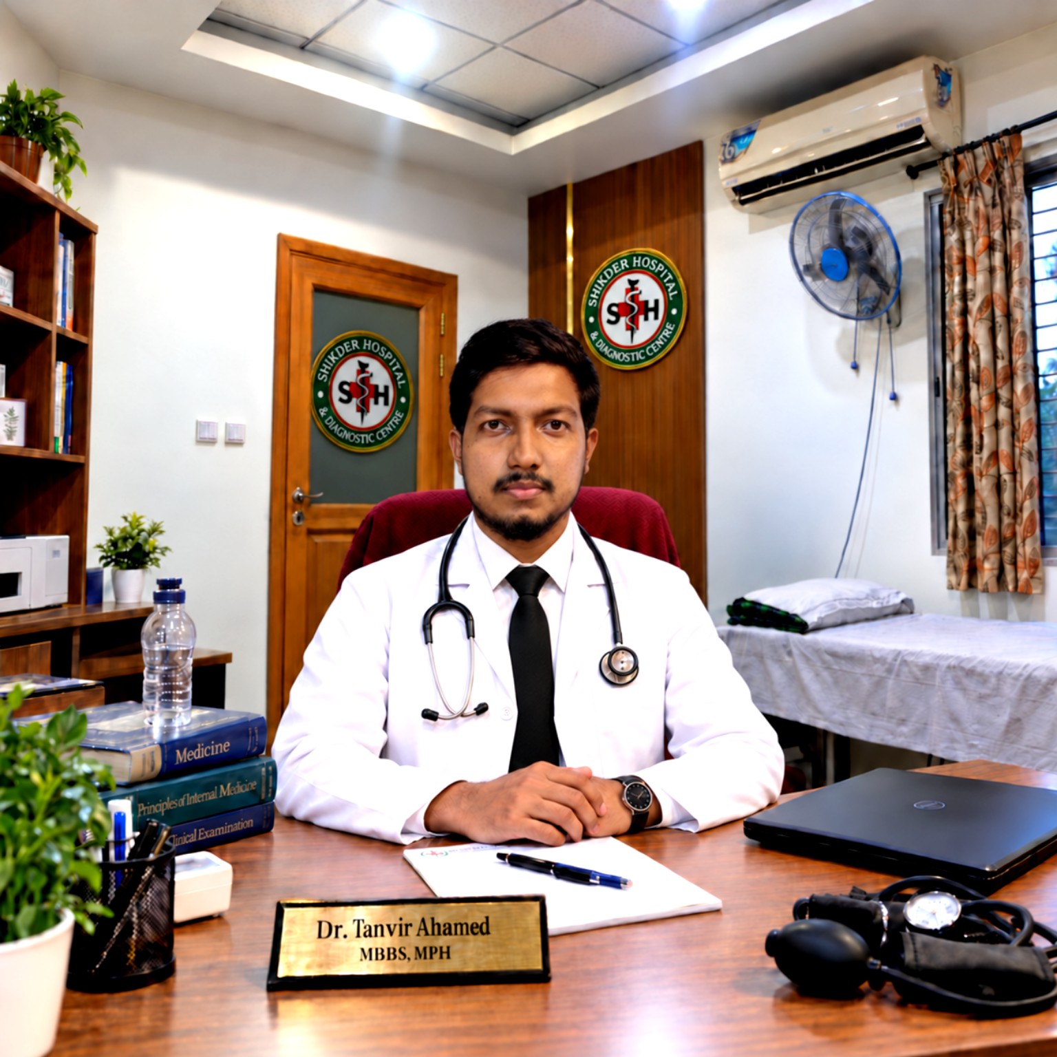 ডা. তানভীর আহমেদ তাঁর চেম্বারে